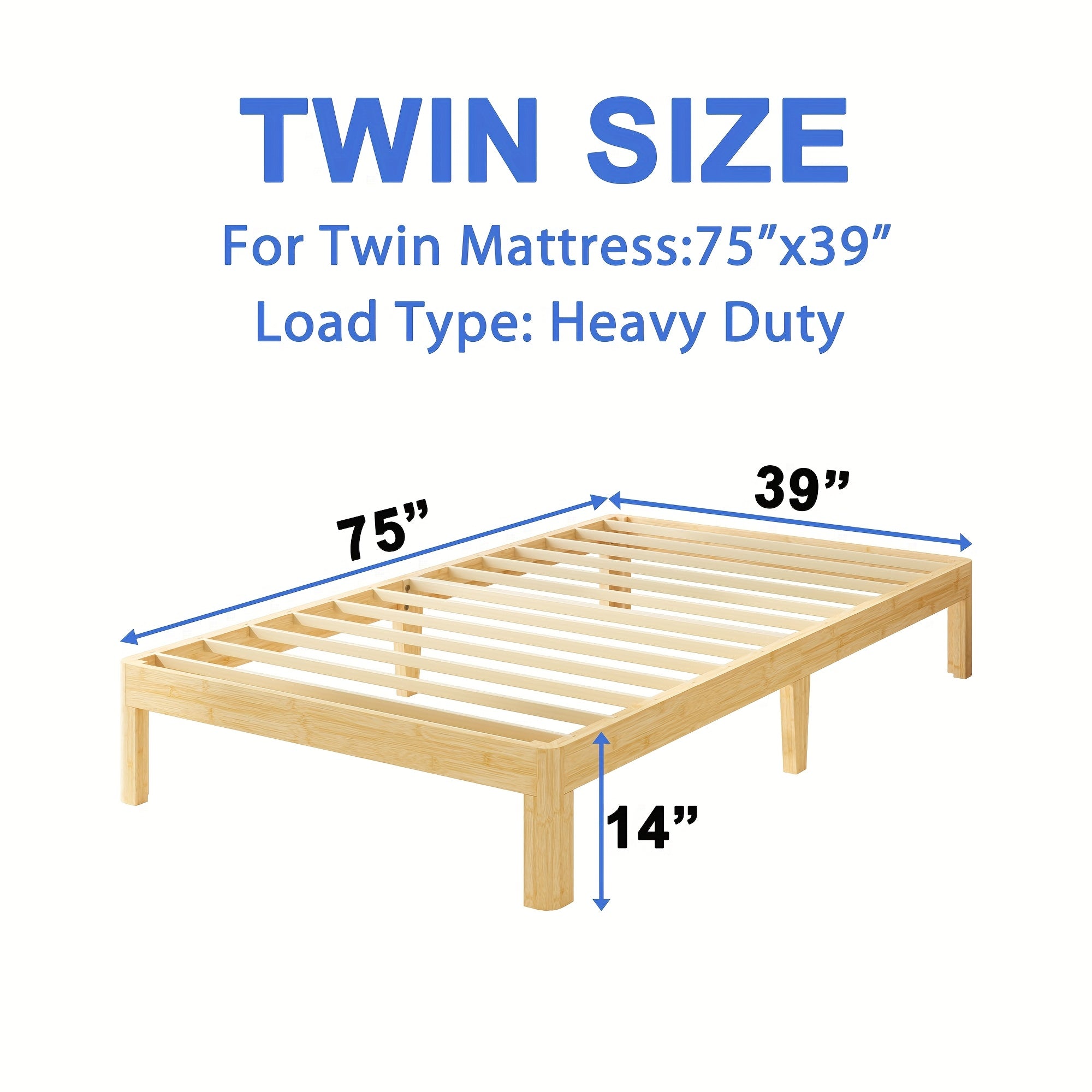 COMASACH Heavy Duty Bamboo & Metal Platform Bed Frame - 14 Inch High No Box Spring Required, Rustic Modern Design with Underbed Storage, Noiseless Sturdy Construction, High-Quality Aseptic Bamboo & Metal, Easy Assembly Bed Ba