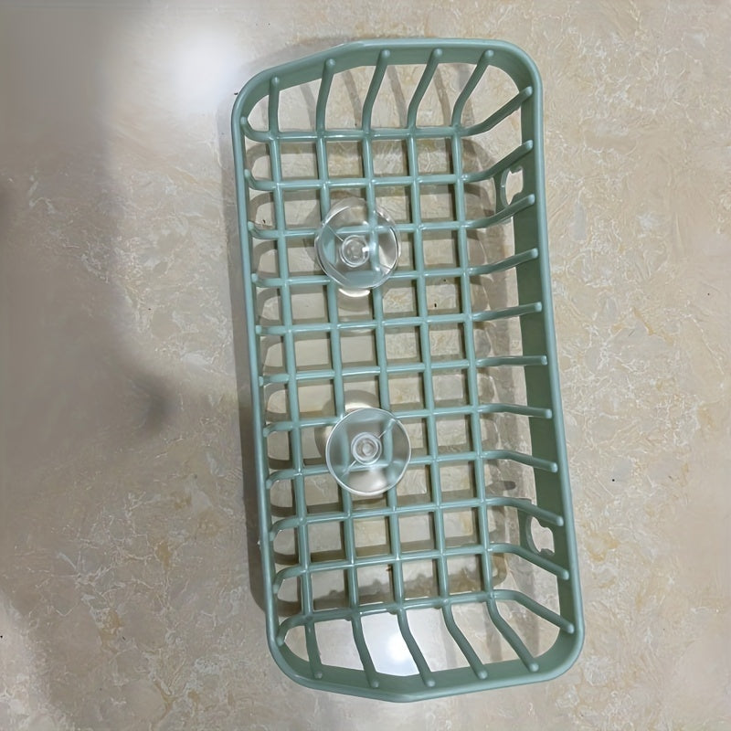 1pc Multi-functional Suction Cup Dishwashing Sponge Rack, Hanging Storage Rack, Draining Rack, Sink Rack, Kitchen Accessories