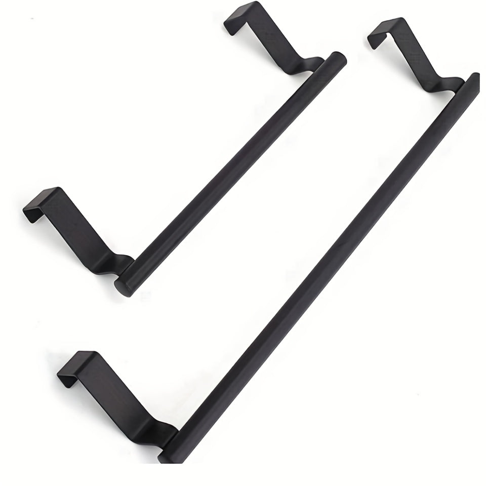 2pcs-9 Inch Wide Stainless Steel Towel Rack Bathroom Towel Rack Kitchen Cabinet Door Hanging Storage Rack Wall-mounted Towel Rod, Towel Racks