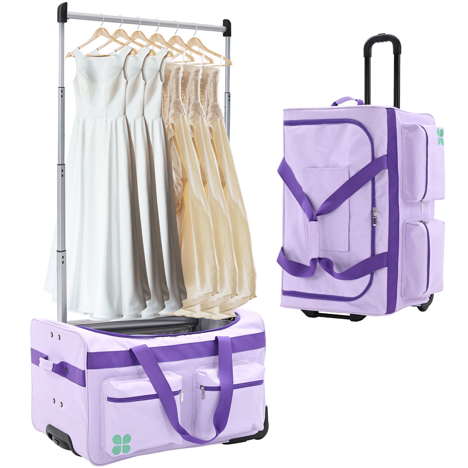 Dance Bag With Garment Rack, 27 Inch Dance Competition Bag Garment Duffel Bag For Competition Events, Travel, Recital Events, Rolling Garment Bag Travel Dance Bag for Girls Boys