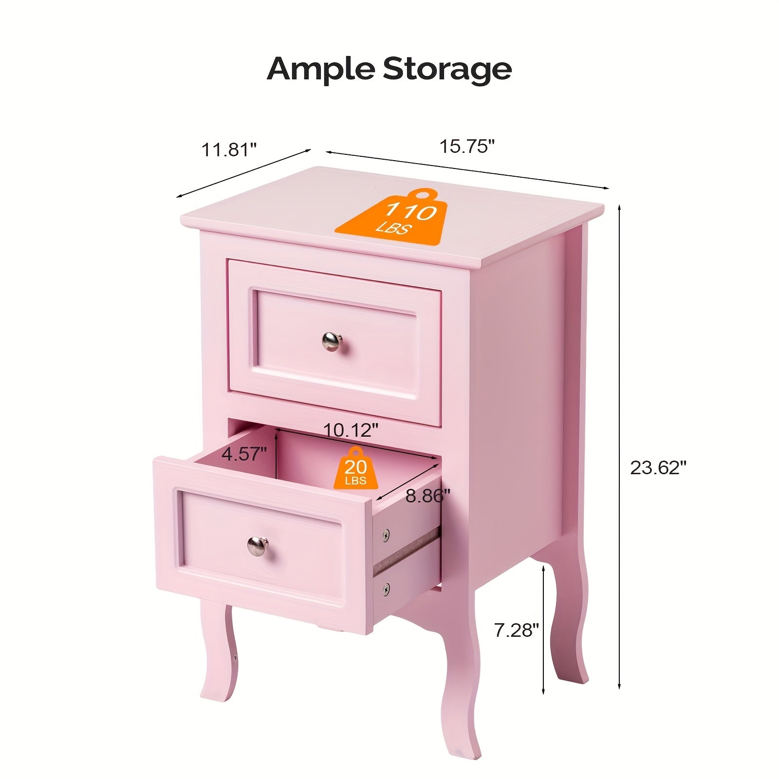 Bonnlo Compact Nightstand with Drawer - Space-Saving Bedside Table, No Assembly Required, Sturdy MDF Construction, Modern Minimalist Design for Small Bedrooms, Apartments, Dorms - Ideal for Bedside, Living Room, Home Office -