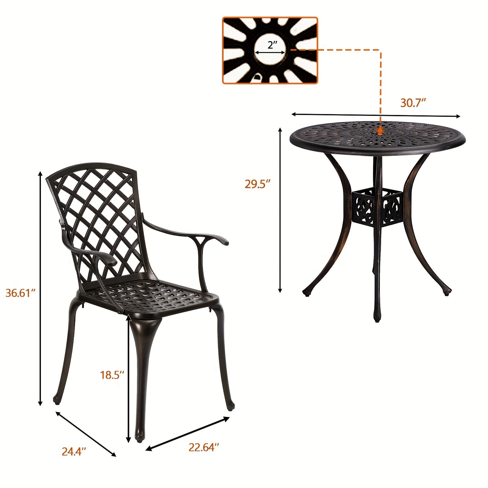 5 Piece Outdoor Patio Dining Set Cast Aluminum Patio Furniture Set Conversation Set For Backyard Garden Deck Poolside