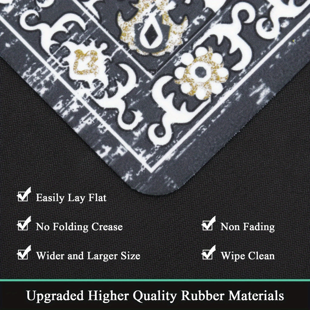 3-Piece Rubber Kitchen Mat Set - Non-Slip, Waterproof, and Stain-Resistant Kitchen Floor Mats for Home Kitchen - Gray/Brown, 20"x32"+20"x48"+20"x60" - Easy to Clean and Maintain