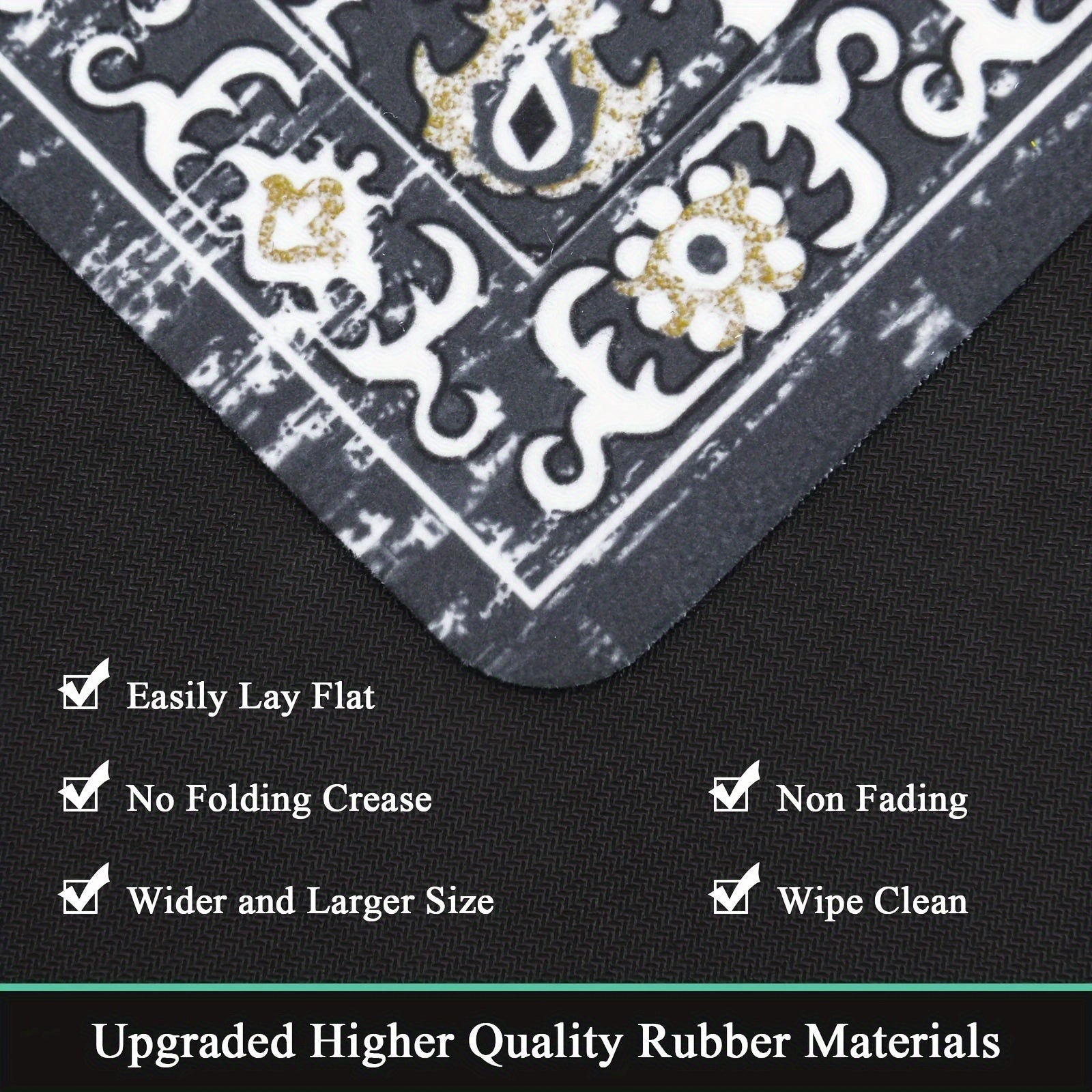 3-Piece Rubber Kitchen Mat Set - Non-Slip, Waterproof, and Stain-Resistant Kitchen Floor Mats for Home Kitchen - Gray/Brown, 20"x32"+20"x48"+20"x60" - Easy to Clean and Maintain