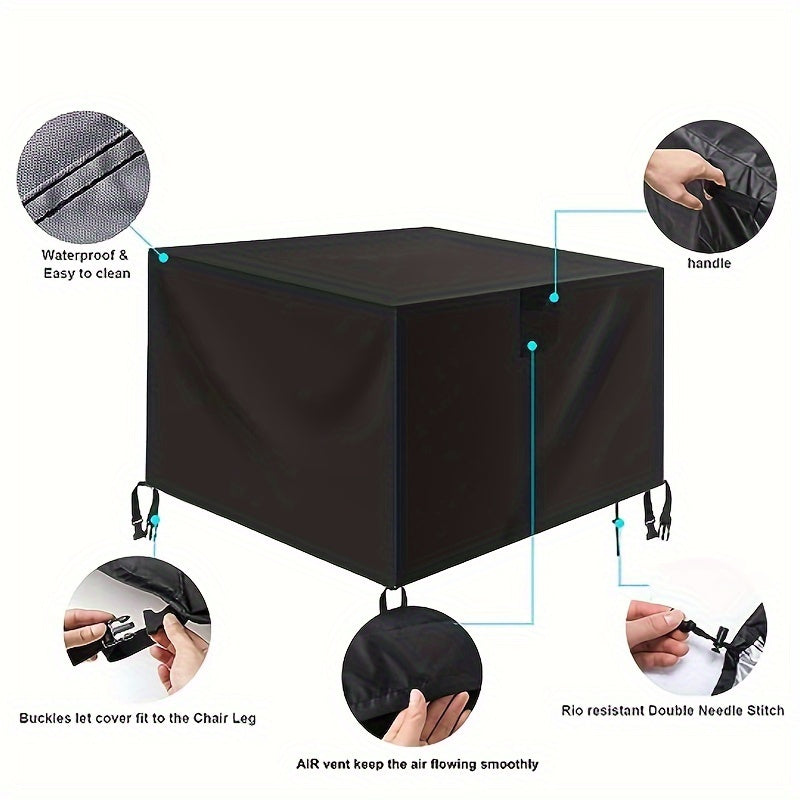 1pc Square Patio Furniture Covers - Waterproof, Windproof, Dustproof, UV-proof - Heavy Duty Polyester Fabric - For Outdoor Tables & Chairs - Suitable for Patio, Lawn & Garden - Perfect Gift for Homeowners
