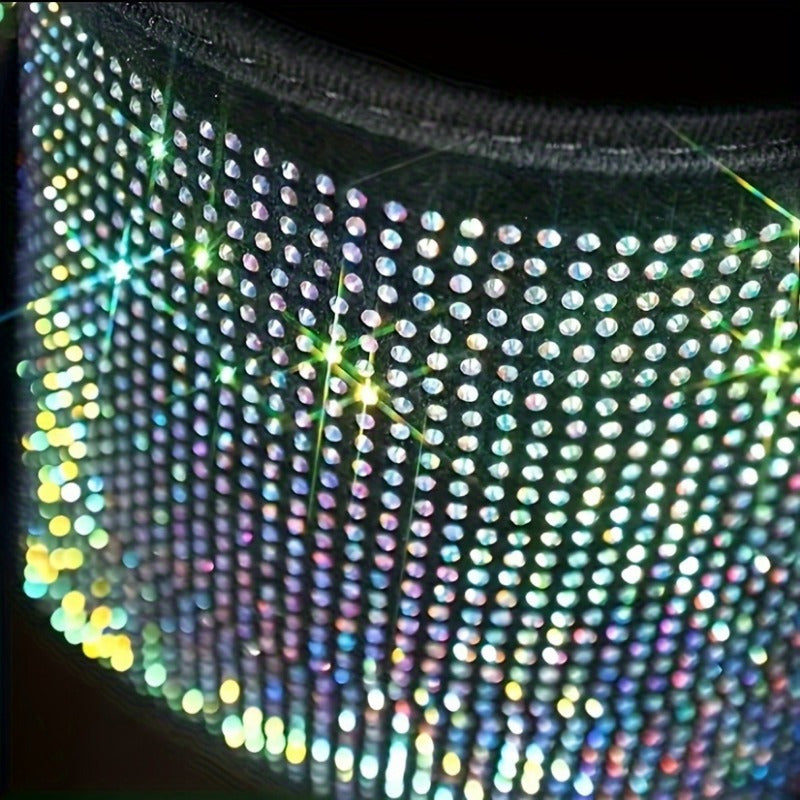 1pc Sparkling Bling Rhinestones Car Trash Can - Durable & Convenient Hanging Storage Bag for Seat Back - Multifunctional, Space-Saving Car Interior Accessory, Premium Quality