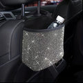 1pc Sparkling Bling Rhinestones Car Trash Can - Durable & Convenient Hanging Storage Bag for Seat Back - Multifunctional, Space-Saving Car Interior Accessory, Premium Quality