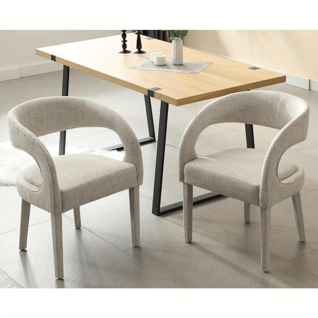2 Pcs Modern Velvet Upholstered Accent Chairs with Open Back Barrel Kitchen Side Chairs for Dining Room/Living Room/Bedroom