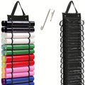 12/24/48 Compartment Vinyl Roll Holder - Wall-Mounted Over-The-Door Hanging Storage Rack, Durable Plastic Craft & Makeup Organizer for Yarn, Ribbons, Fabric Rolls - Space-Saving Vertical Organizer for Craft Room, Office, Home