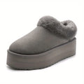 Cozy Furry Ankle Boots - Women's Slippers, Platform Mini Boots, Short Ankle Boot, Fur Fleece Lined Sneakers, Anti-Slip, Water-Resistant, Warm, and Comfortable House Slippers for Outdoor and Indoor Use