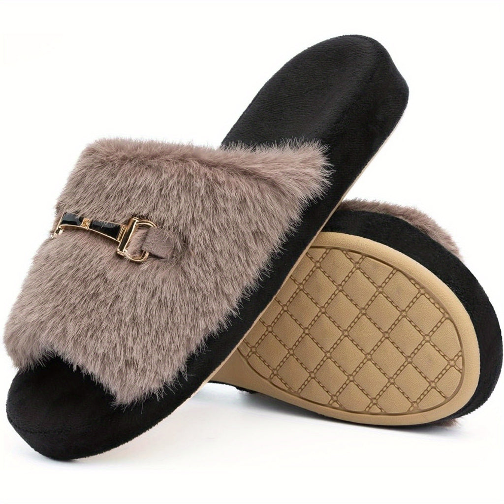 Arch Support House Slippers For Women Indoor Outdoor With Memory Foam Summer Open Toe Fuzzy Slide Slippers Sandals Gift House Shoes