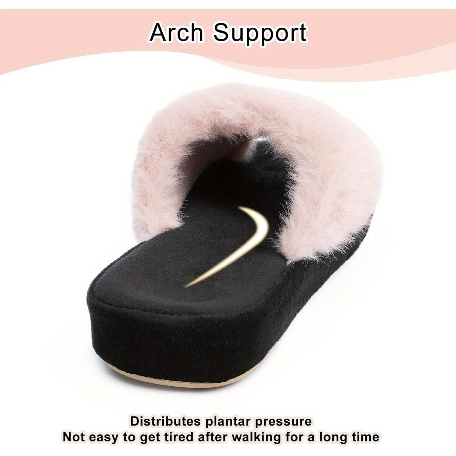 Arch Support House Slippers For Women Indoor Outdoor With Memory Foam Summer Open Toe Fuzzy Slide Slippers Sandals Gift House Shoes