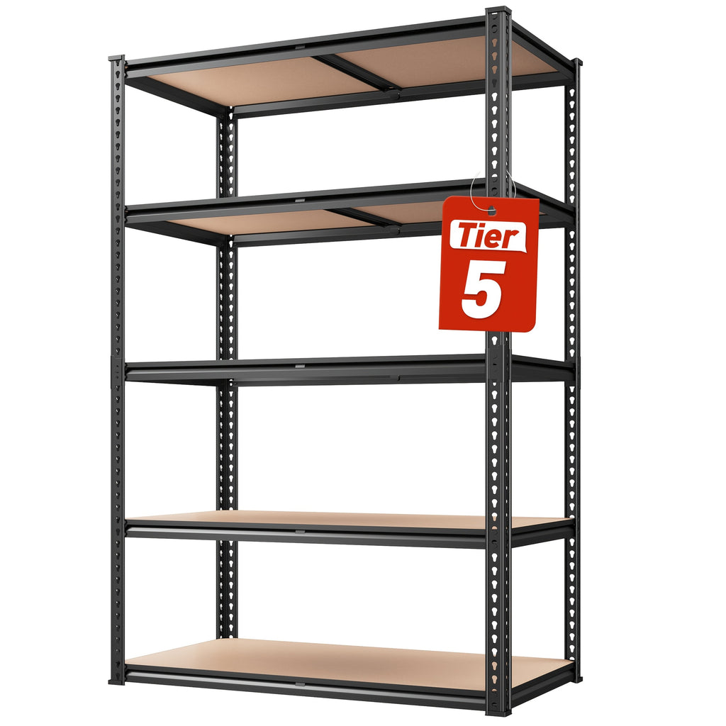 35.5"W X72"H X 15.8"D 5 Tier Metal Shelves for Garage Shelves, 2000LBS Garage Shelving 72''H Storage Shelves Heavy Duty Shelving, Adjustable Shelving Unit for Basement Pantry Utility Rack Shelf, Standing Shelf