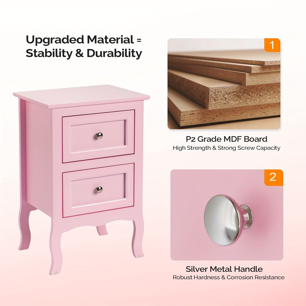 Bonnlo Compact Nightstand with Drawer - Space-Saving Bedside Table, No Assembly Required, Sturdy MDF Construction, Modern Minimalist Design for Small Bedrooms, Apartments, Dorms - Ideal for Bedside, Living Room, Home Office -