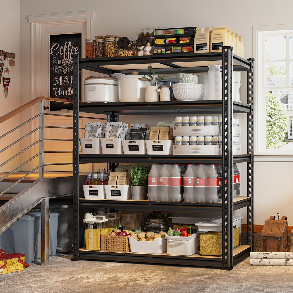 35.51" W X 11.89"D X 72"H Heavy Duty Storage Shelving 5 Tier Utility Rack Shelf, 2000LBS Adjustable Garage Shelves, Storage And Organization Easy To Assemble, Galvanized Steel Shelving Units For Pantry Kitchen, Mens Christmas