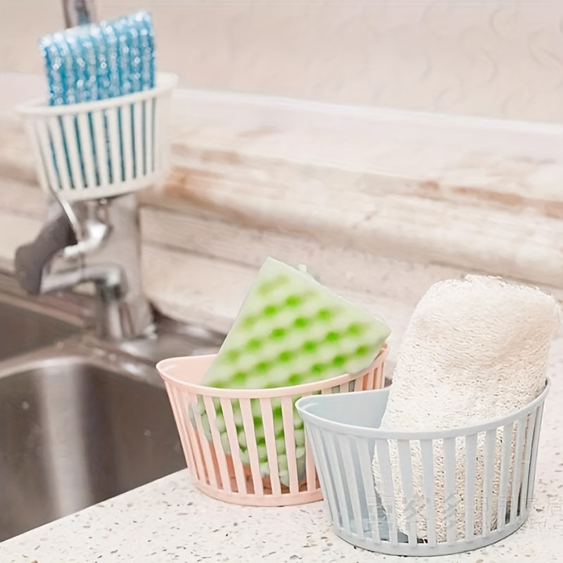 1pc Multi-functional Suction Cup Dishwashing Sponge Rack, Hanging Storage Rack, Draining Rack, Sink Rack, Kitchen Accessories