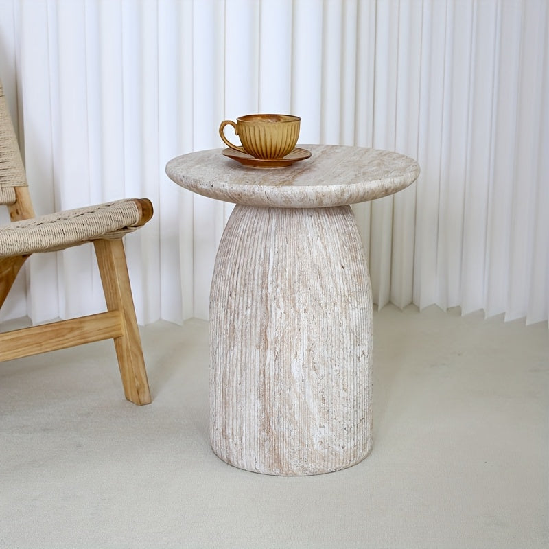 1pc Modern Art Side Table, Creative Mobile Planter Stand, Round Sculptural Pot Holder, Outdoor Garden Patio Furniture, Minimalist Design