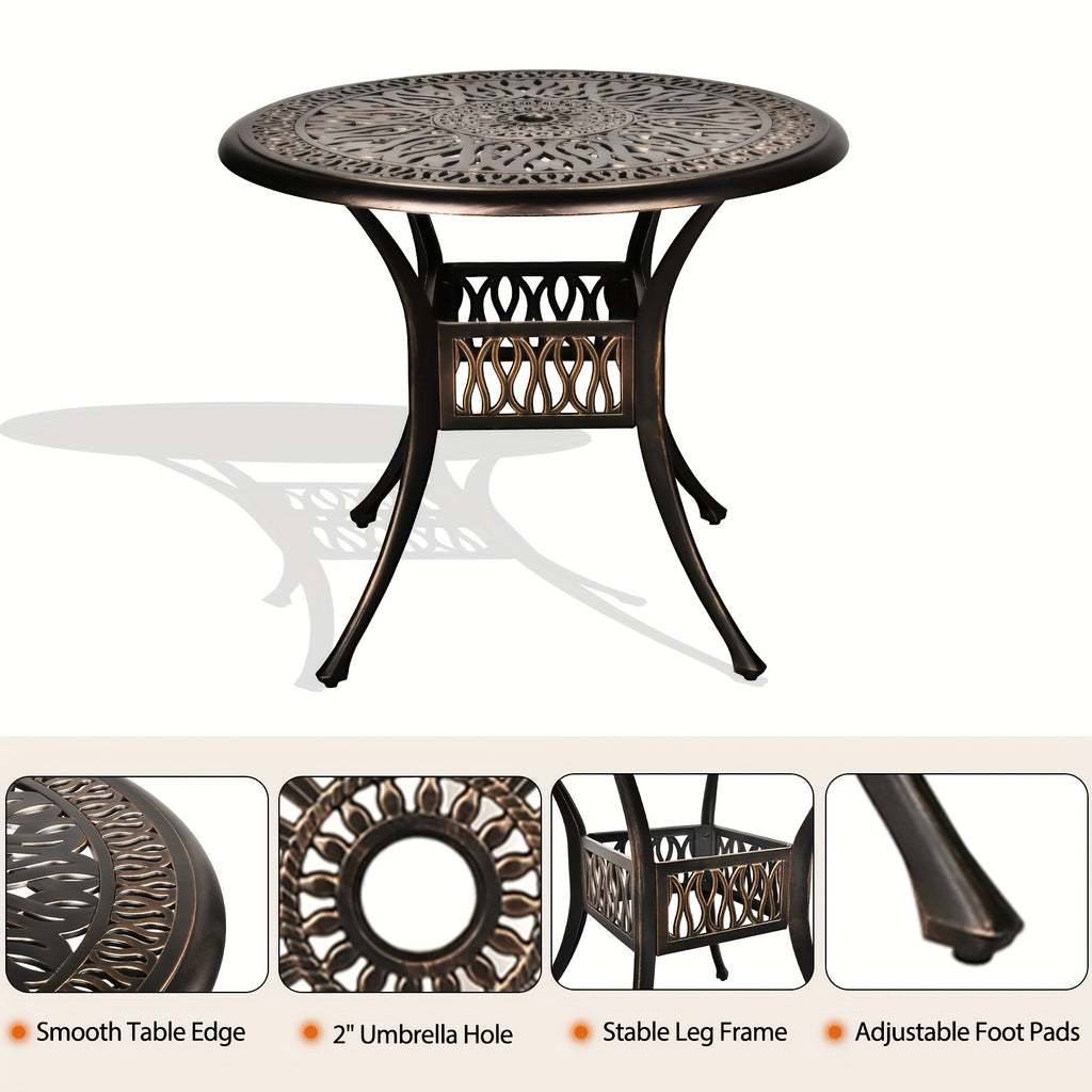 5 Piece Outdoor Patio Dining Set Cast Aluminum Patio Furniture Set Conversation Set For Backyard Garden Deck Poolside