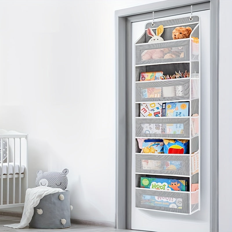 5-Shelf Hanging Storage Organizer - Behind Door, Anti-Tilt, 5 Large Capacity Pockets, Suitable for Bedroom, Bathroom, Food Pantry, Perfect for Halloween and Christmas Gift