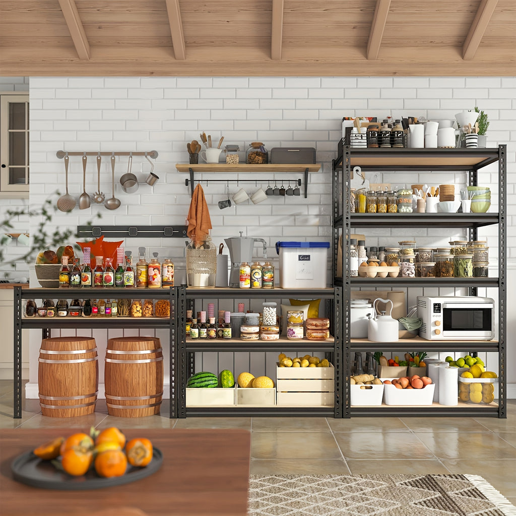 2070LBS Storage Shelves 5 Tier Garage Shelving Heavy Duty Adjustable Garage Shelves, Utility Rack Shelf, Galvanized Steel Shelving Units For Storage Warehouse Pantry Closet, 35.51"W X 11.89"D X72"H, Black