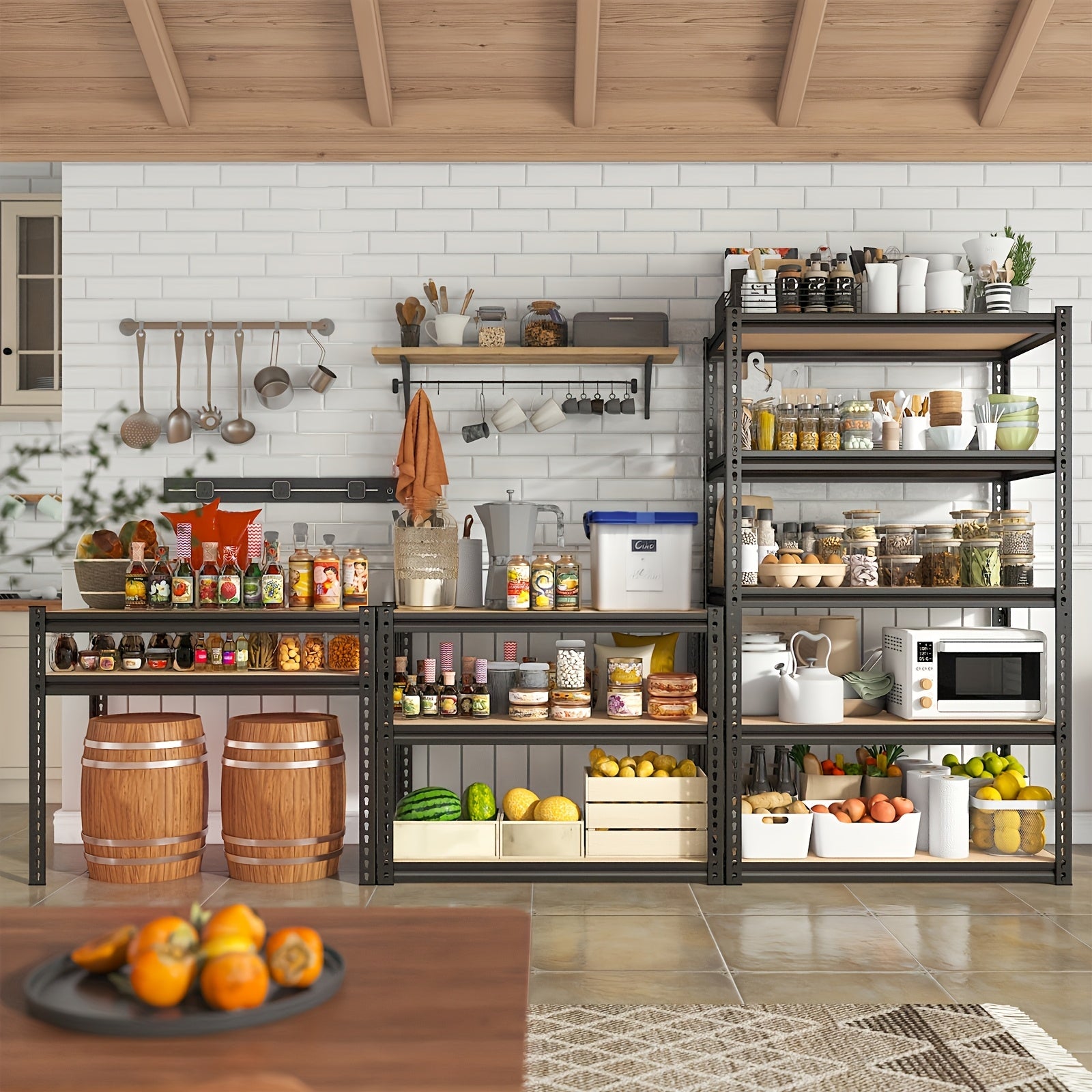 2070LBS Storage Shelves 5 Tier Garage Shelving Heavy Duty Adjustable Garage Shelves, Utility Rack Shelf, Galvanized Steel Shelving Units For Storage Warehouse Pantry Closet, 35.51"W X 11.89"D X72"H, Black