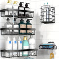 5 Pack Shower Caddy, Large Capacity Wall-Mounted Bathroom Shelf with Rustproof 304 Stainless Steel Shower Organizer Rack, No Drill Installation Suitable for Shower, Bathtub, for inside Shower Storage, Shower Caddies