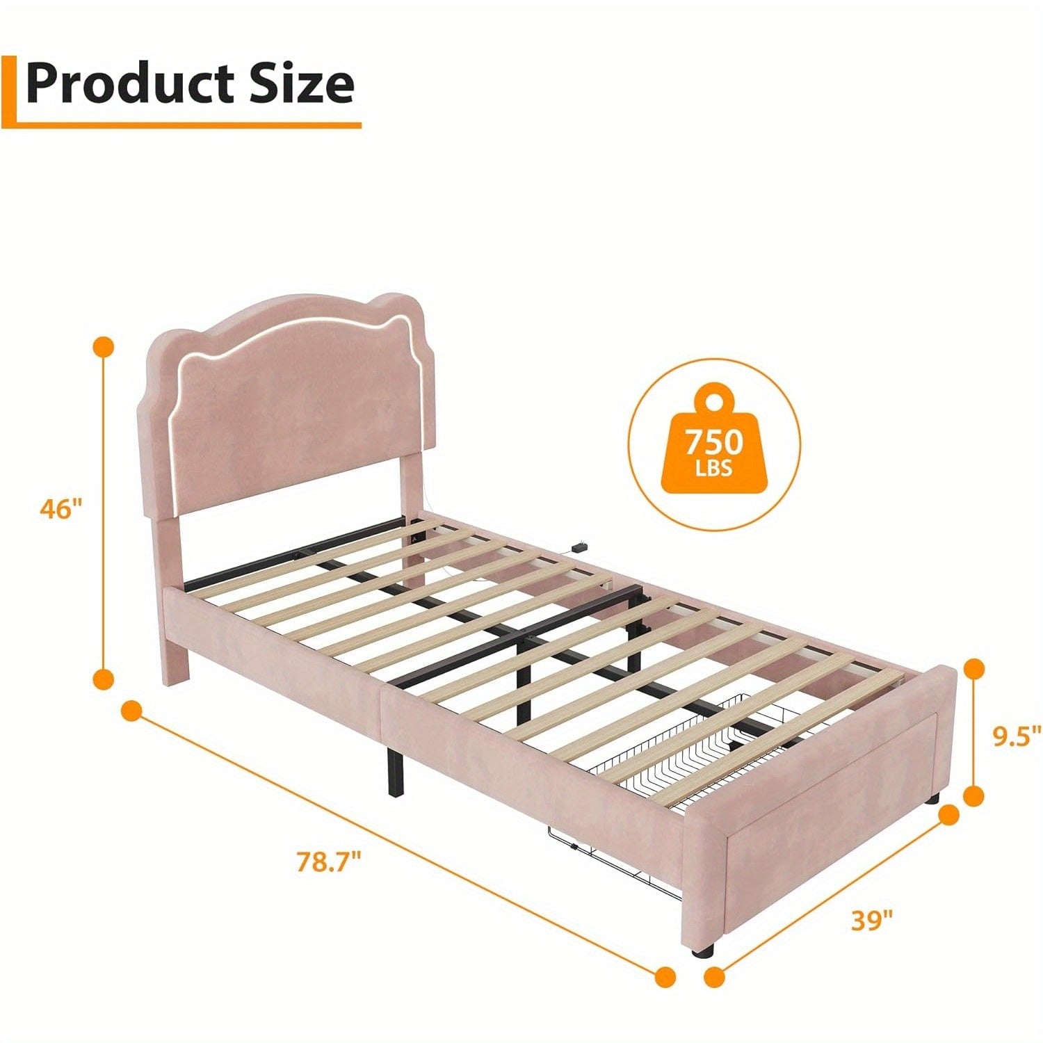 Girls' Twin Size Platform Bed Frame with Adjustable Bear Headboard - Pink Kids bed, No Box Spring Needed, Noise-Free, Hardwood - Girls' Bedroom Furniture for Princess Decor, Sleepover Bed Solution, Whimsical Kids' Style, Rgb