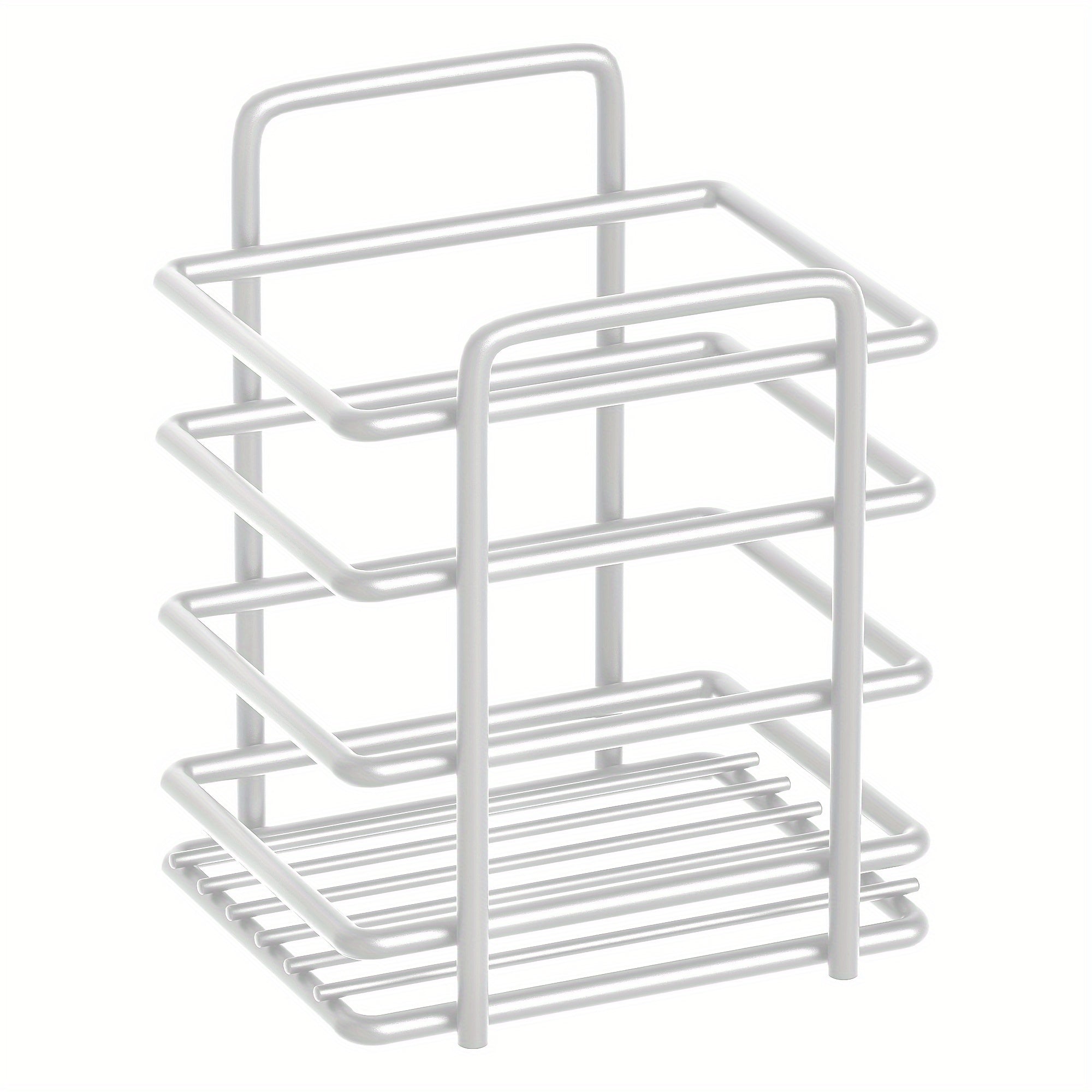 6pcs Stainless Steel Adhesive Shower Caddy, Wall Mount Bathroom Organizer with Soap Holder, Rustproof, Portable, No Drill Needed, Painted Finish, Large Capacity Storage for Kitchen & Home Decor, Shower Organizer, Shower Caddi
