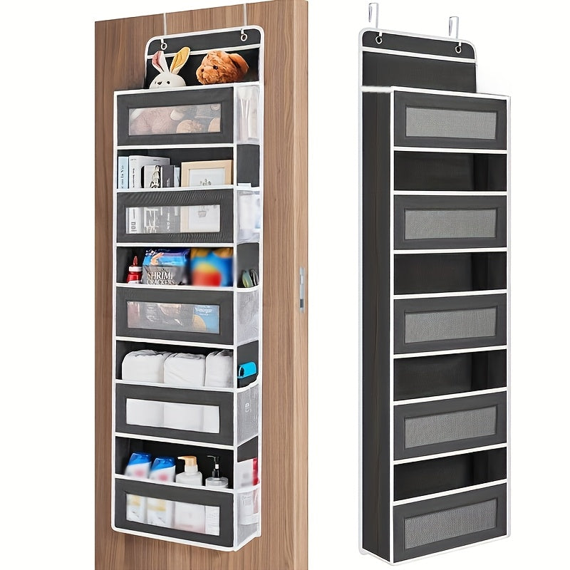 5-Tier Hanging Storage Organizer - Fits Behind Doors, Anti-Tip Design, 5 Spacious Pockets, Ideal for Bedrooms, Bathrooms, And Food Pantries, Great for Halloween And Christmas Presents