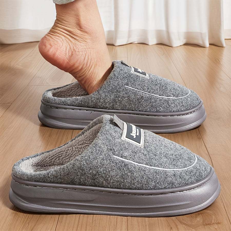 Fuzzy House Slippers For Men EVA Comfy Memory Foam Lightweight Fashion Couple Shoes Winter Warm Plush Casual Slippers