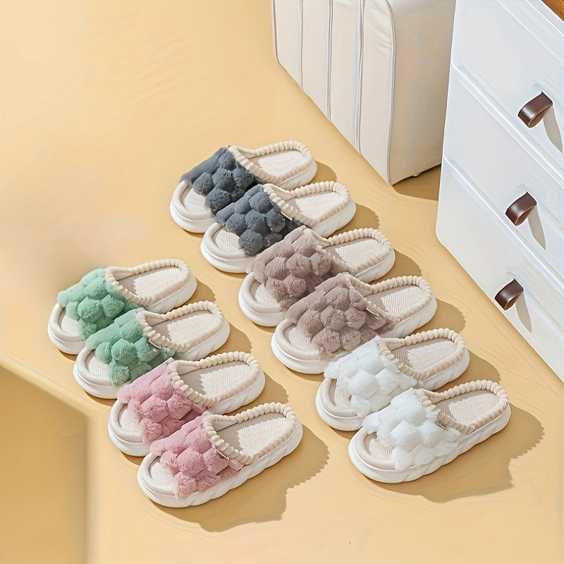 Comfort Slippers - Soft Linen, Thick Sole, Non-Slip Indoor/Outdoor Shoes for All Seasons, House Slippers