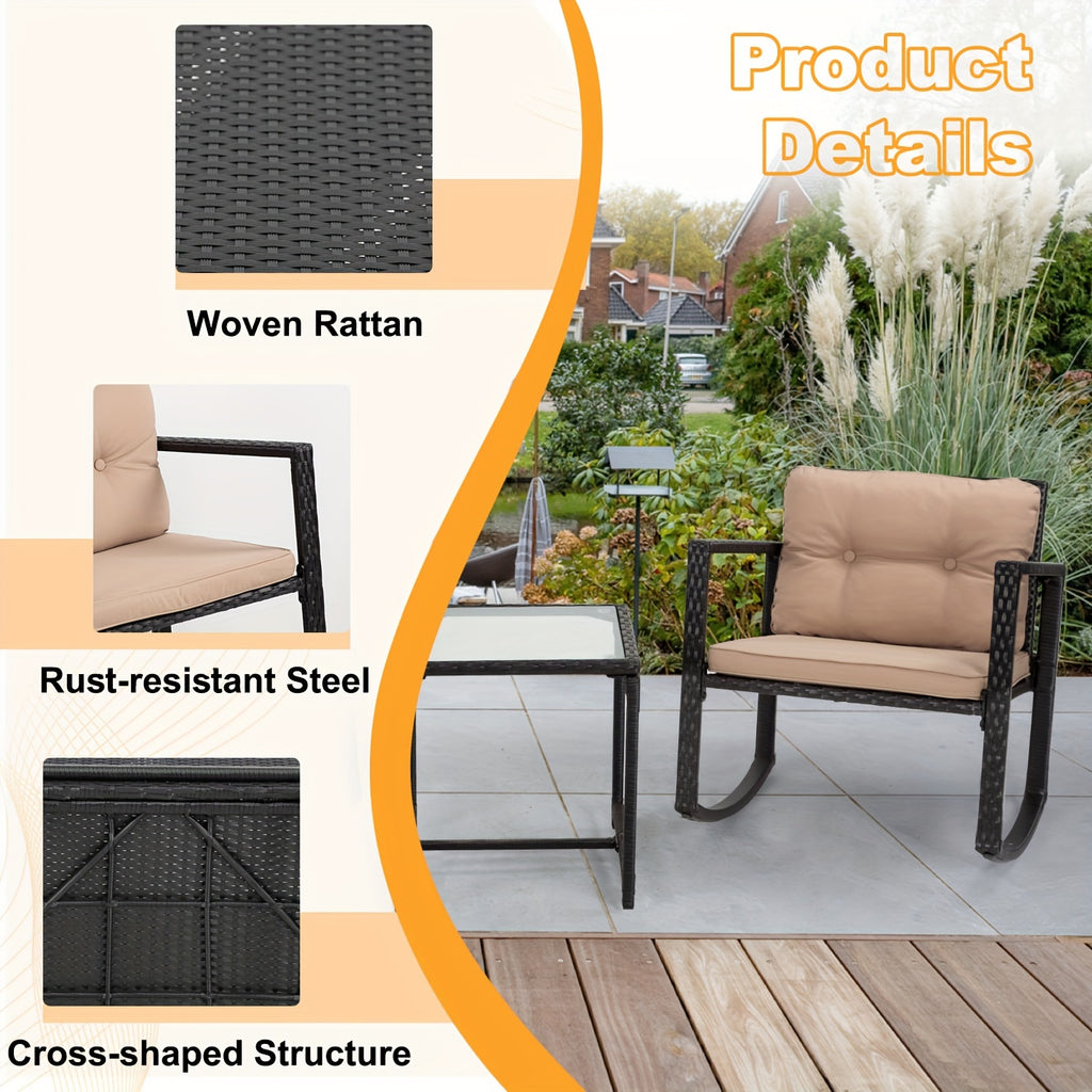 3 Piece Patio Furniture Sets Elegant and Stylish Bistro Set Wicker Patio Chair Set Sofa Set Rattan Conversation Sets