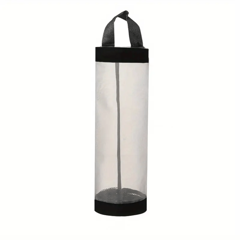 1pc Foldable Mesh Grocery Bag Holder, Breathable Plastic Bag Dispenser, Kitchen Garbage Bag Organizer with Hanging Storage