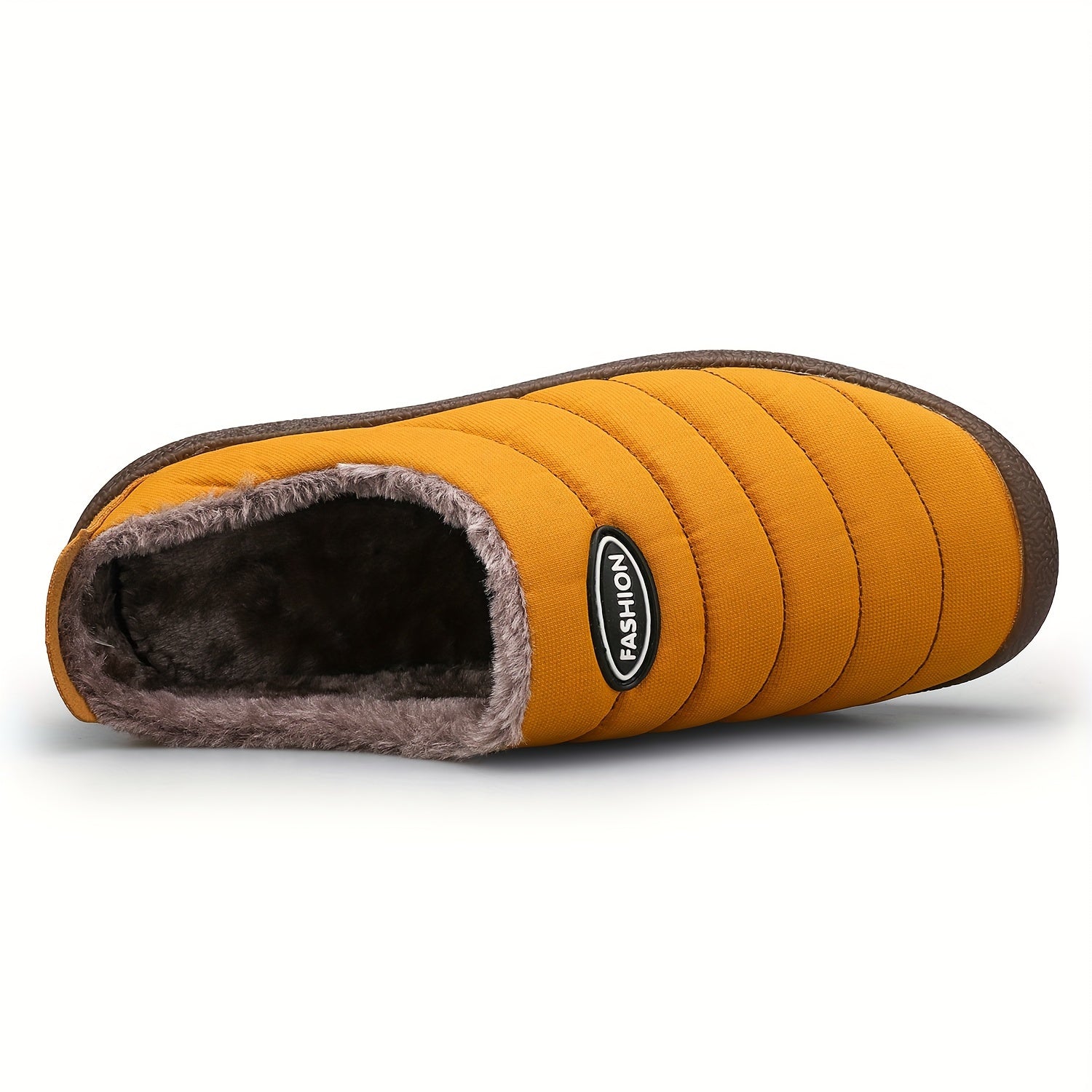 Cozy Fleece-Lined Slippers for Fall & Winter - Soft, Warm Fabric House Shoes with Non-Slip Rubber Sole, Striped Design, Perfect for Indoor & Outdoor Activities, House Slippers