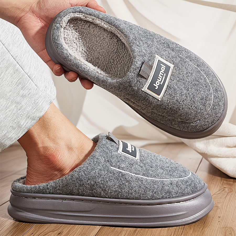 Fuzzy House Slippers For Men EVA Comfy Memory Foam Lightweight Fashion Couple Shoes Winter Warm Plush Casual Slippers