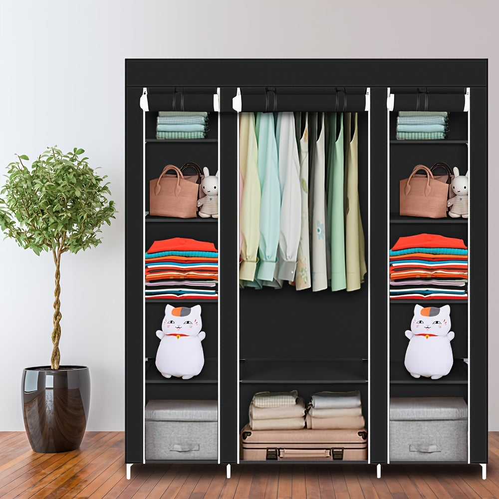 69" Extra-Large Portable Closet Organizer - Quick Assembly, Non-Woven Fabric, Extra Strong, Durable, and Collapsible for Easy Storage - Ideal for Small Spaces, Bedrooms, and Apartments