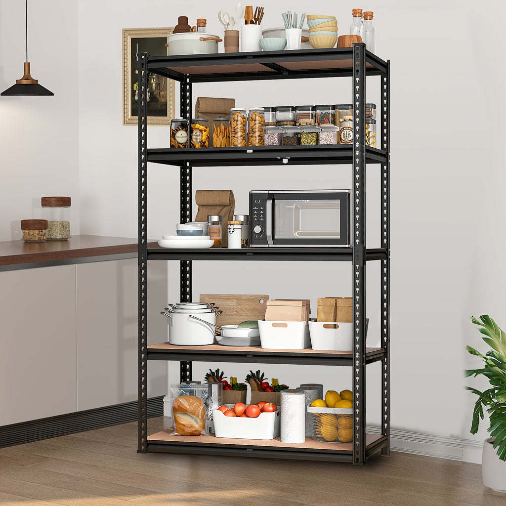 35.5"W X72"H X 15.8"D 5 Tier Metal Shelves for Garage Shelves, 2000LBS Garage Shelving 72''H Storage Shelves Heavy Duty Shelving, Adjustable Shelving Unit for Basement Pantry Utility Rack Shelf, Standing Shelf