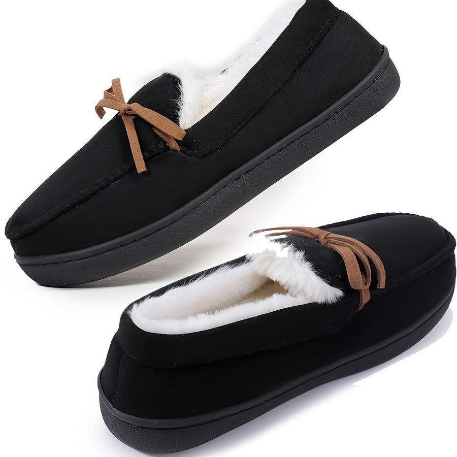 Cozy Women's Moccasins - Memory Foam House Slippers for Indoor & Outdoor Use - Soft, Comfortable Ladies Shoes