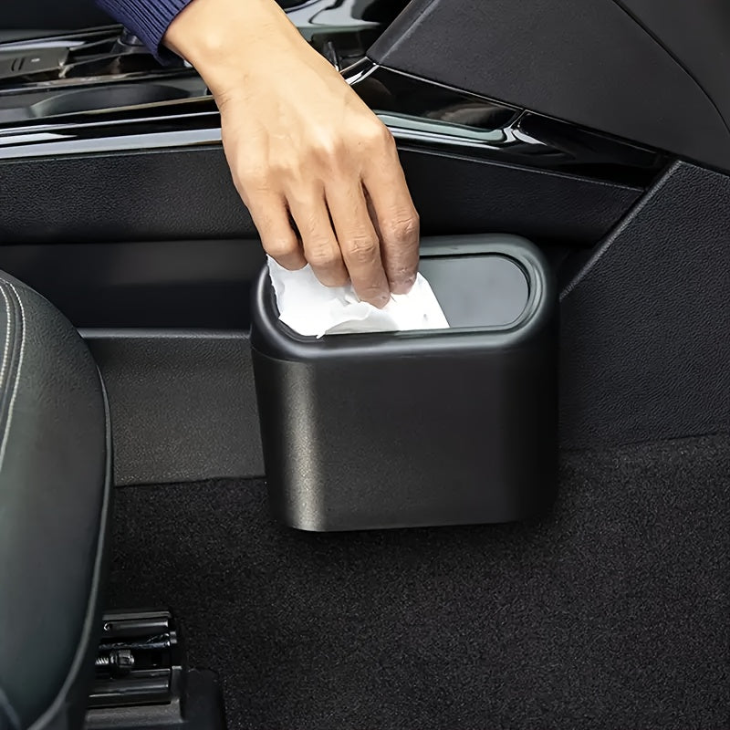 3pcs/set -1pc Trash Can + 2 Rolls Of Garbage Bags, Car Side Door Hanging Storage Box, Mini Creative Car Trash Can