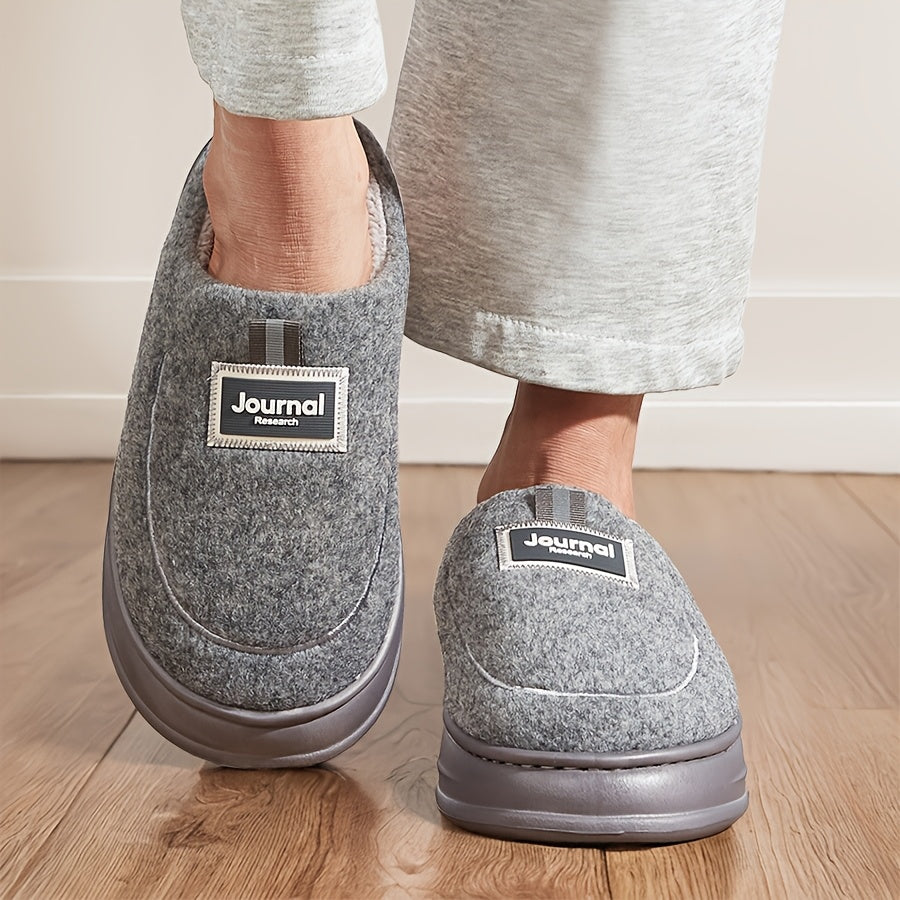 Fuzzy House Slippers For Men EVA Comfy Memory Foam Lightweight Fashion Couple Shoes Winter Warm Plush Casual Slippers