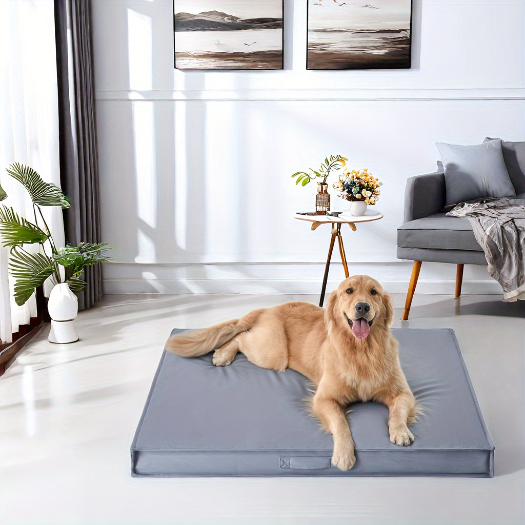 36" High Quality Dog Bed for Large & Medium Dogs - Washable Orthopedic Foam Crate Pad with Removable Cover, Gray - Durable Outdoor Patio Furniture & Kennel Mattress for Comfortable Sleep, Large Dog Bed