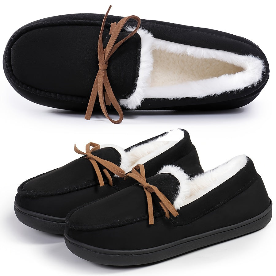 Cozy Women's Moccasins - Memory Foam House Slippers for Indoor & Outdoor Use - Soft, Comfortable Ladies Shoes