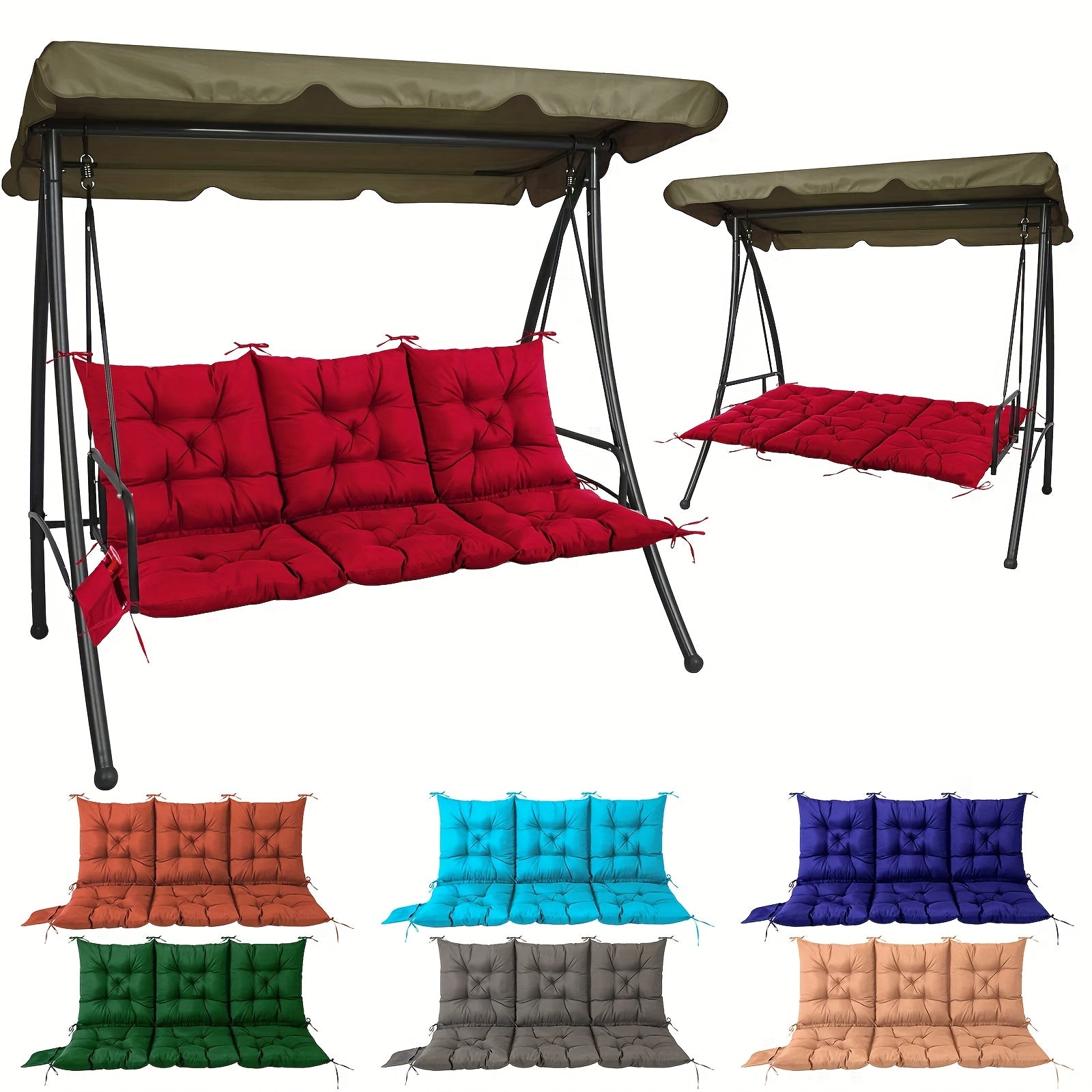 Cushions for a Porch Swing Measuring 60X40 Inches, Designed for Patio Furniture with Straps And a Backrest, Featuring a Thickness of 5 Inches. These Are Suitable for Outdoor Christmas Decorations And Make Great Gifts, Perfect