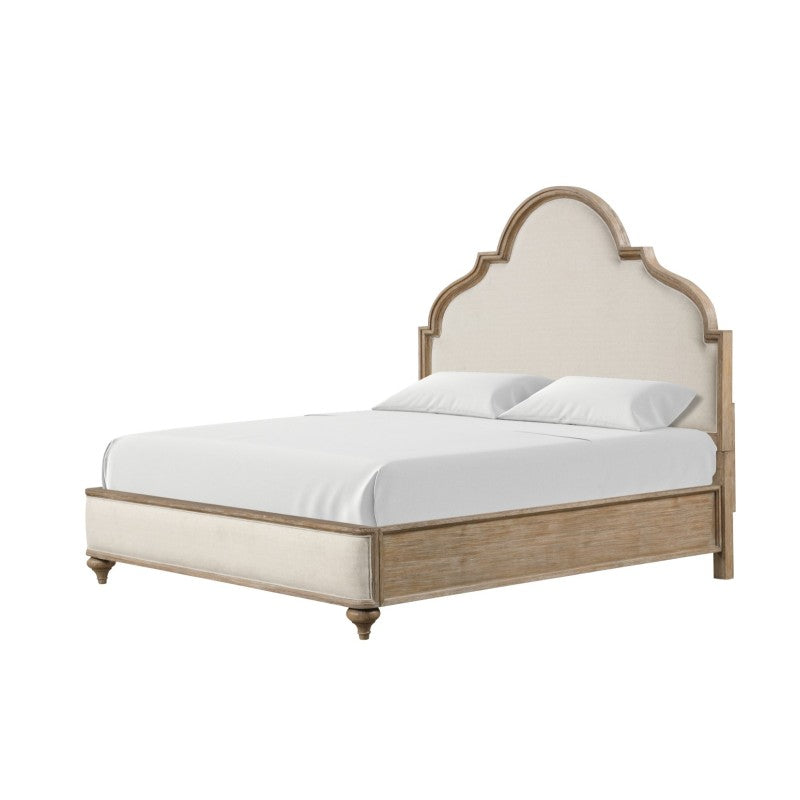 Gorgeous Classic Rustic Oak 1pc Queen Size Bed Solid wood Unique Legs Bedroom Furniture Traditional Look Upholstered Bedframe