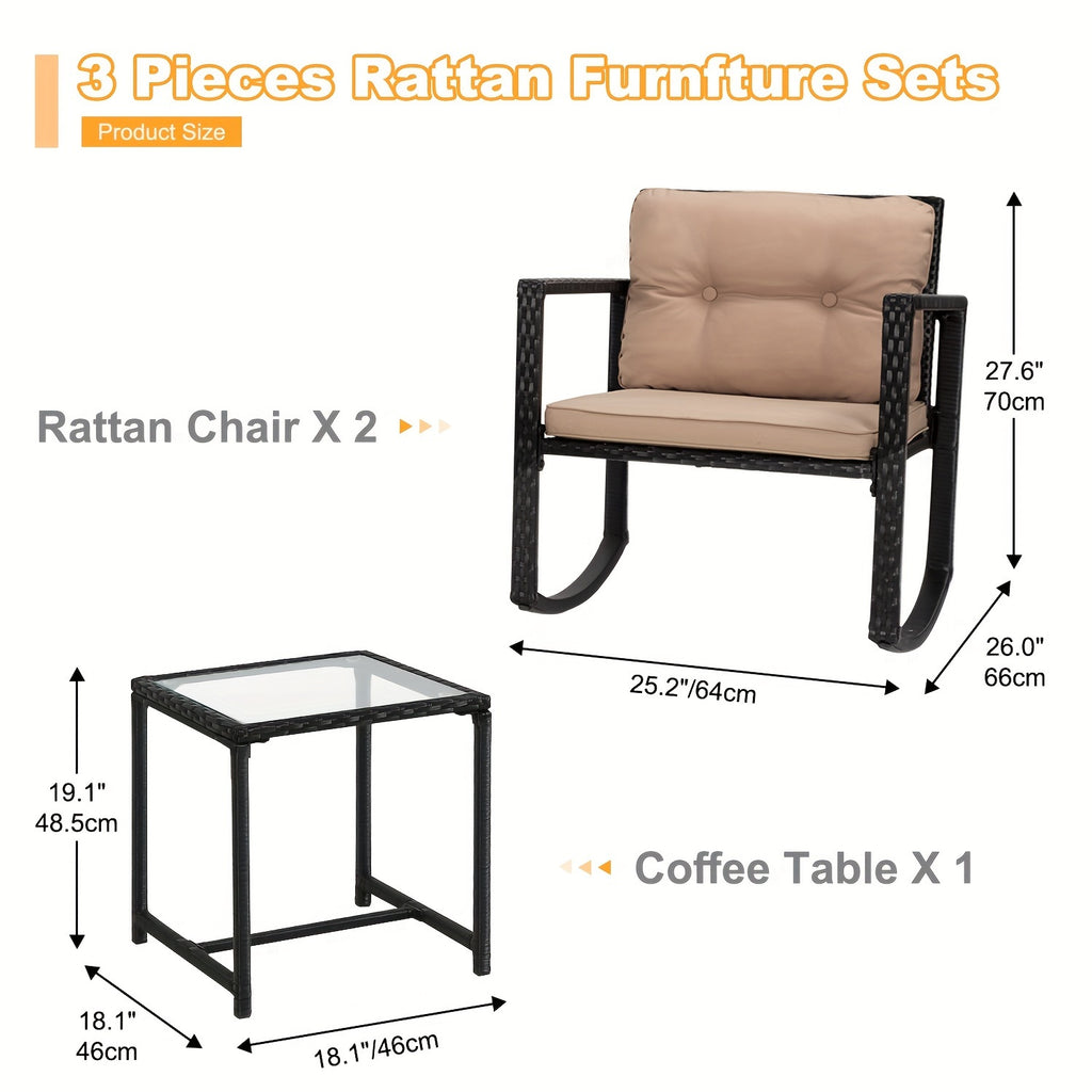 3 Piece Patio Furniture Sets Elegant and Stylish Bistro Set Wicker Patio Chair Set Sofa Set Rattan Conversation Sets