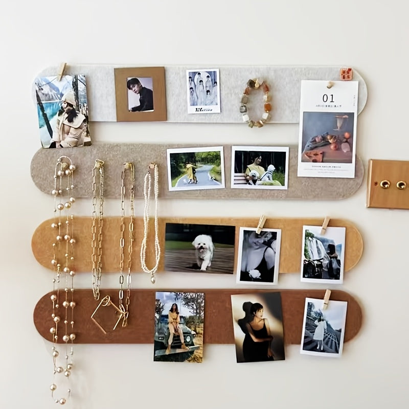 4-Pack Adjustable Felt Cork Boards, Contemporary Matte Finish, Unfinished Wall Hanging Storage for Jewelry, Keys, Picture Wall, Plant Theme, Fabric Material, for Various Room Types
