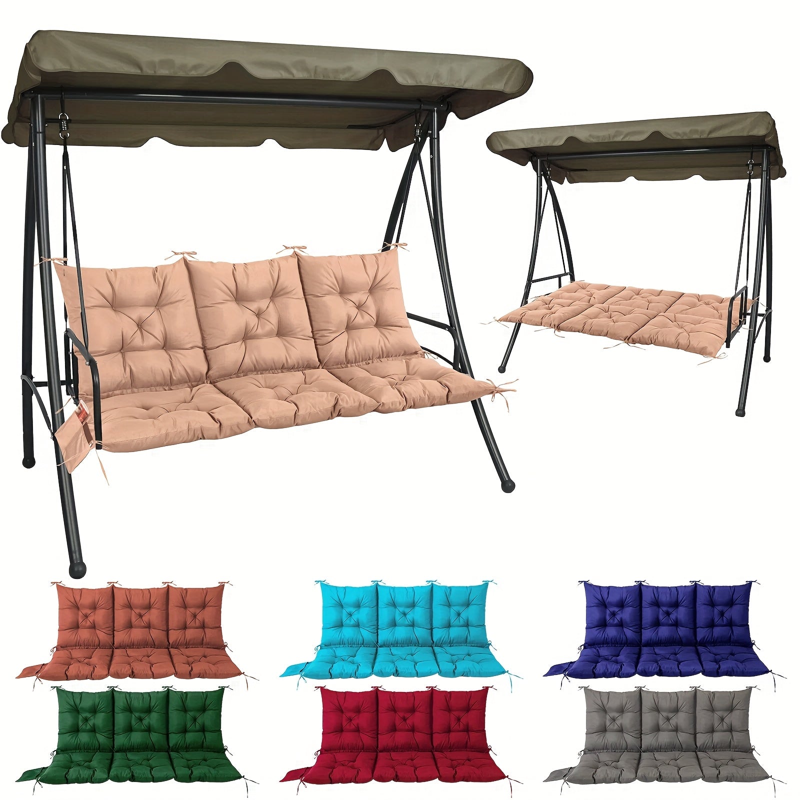 Cushions for a Porch Swing Measuring 60X40 Inches, Designed for Patio Furniture with Straps And a Backrest, Featuring a Thickness of 5 Inches. These Are Suitable for Outdoor Christmas Decorations And Make Great Gifts, Perfect