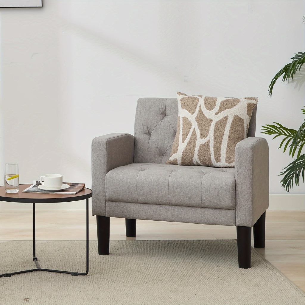 Accent Chair Comfy Living Room Chair Tufted Mid Century Modern Accent Chairs