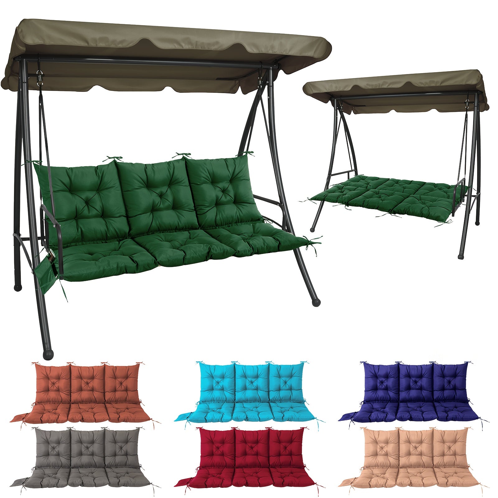 Cushions for a Porch Swing Measuring 60X40 Inches, Designed for Patio Furniture with Straps And a Backrest, Featuring a Thickness of 5 Inches. These Are Suitable for Outdoor Christmas Decorations And Make Great Gifts, Perfect