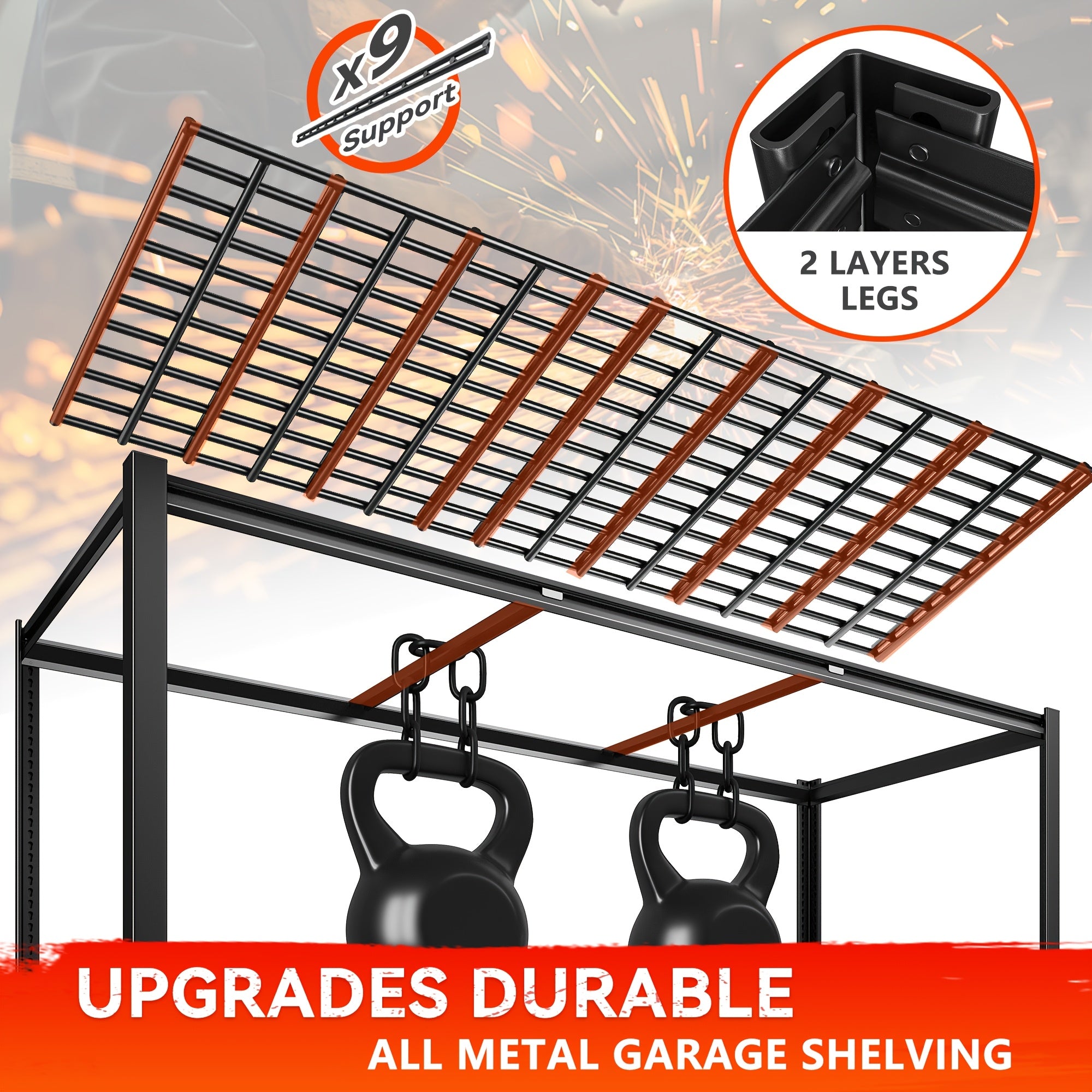3000 Capacity Heavy-Duty 5-Tier Industrial Shelving Unit - Adjustable Carbon Garage Storage Rack, 60"W x 24"D x 72"H (Extends to 72.1"H) -Standing Shelves for Workshop,, Home & Commercial Use - 3000 lbs Weight Capacity, Utili